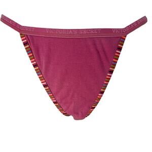 Vintage Victoria's Secret Signature Waistband String Bikini Panty Sissy Size Lar
